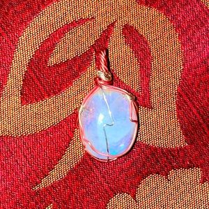 Moonstone Wire Wrap Necklace Charm